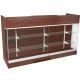 6ft Retail Ledgetop Counter with Glass Font- Walnut