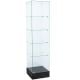 Full Frameless Retail Glass Tower Case- Black 