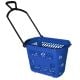 Shopping Basket on Wheels with Pull Handle- Blue