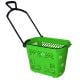 Shopping Basket on Wheels with Pull Handle- Green