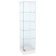 Full Frameless Retail Glass Tower Case - White