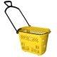 Shopping Basket on Wheels with Pull Handle- Yellow