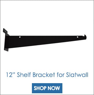 12inch black slatwall bracket