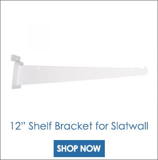 12" white slatwall bracket