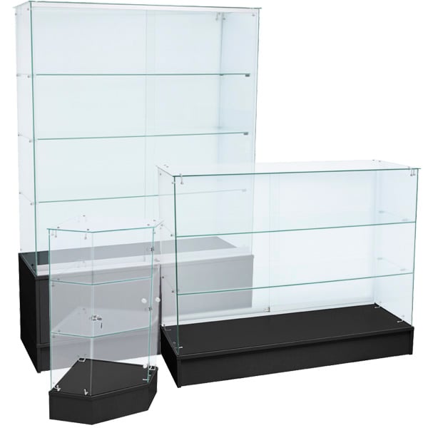 Black Frameless Display Cases 