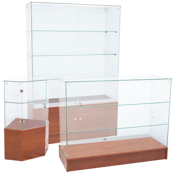 Cherry Frameless Display Cases 