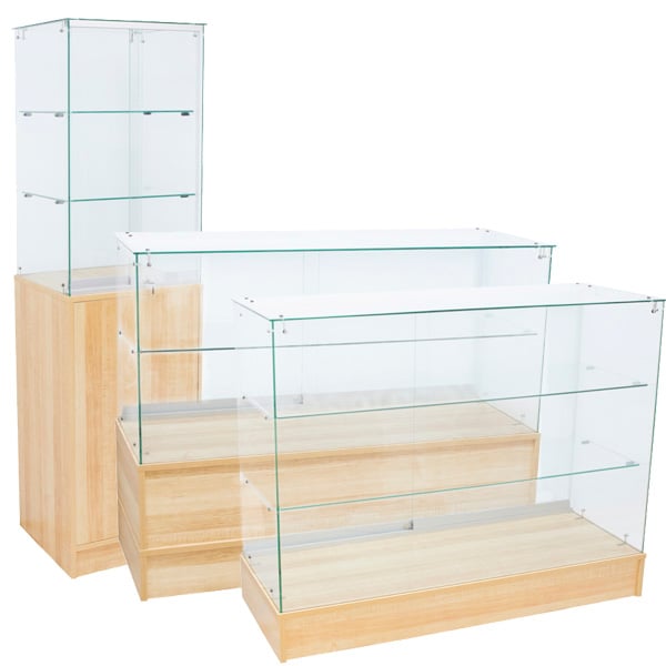 Maple Frameless Display Case 