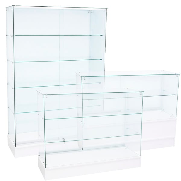 White Frameless Display Case 